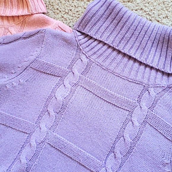 x2 Beautiful Braided Pink Cozy Women's Sweater - Picture 13 of 15